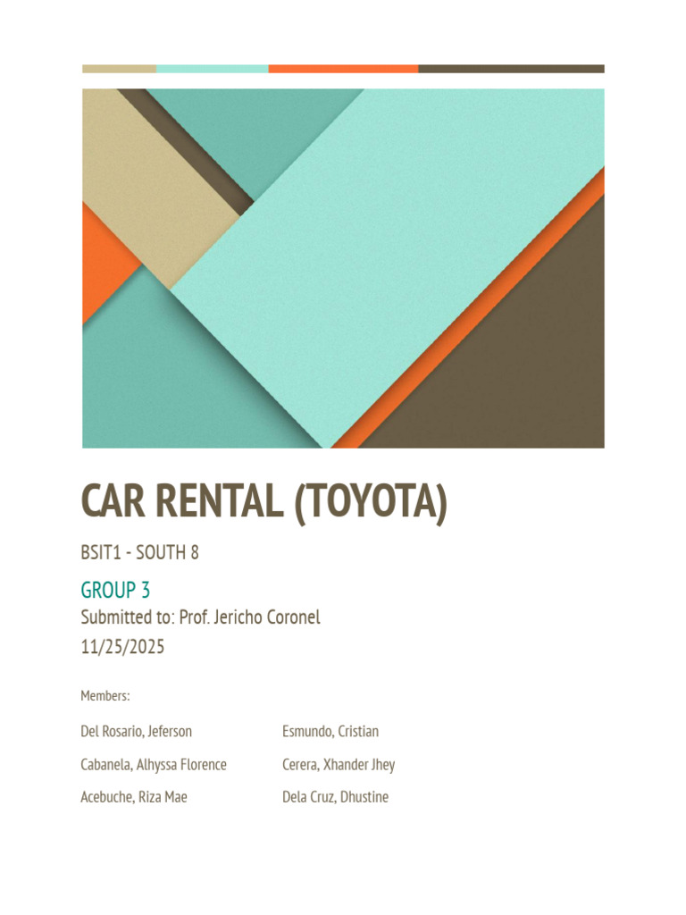 Project Proposal (1) | PDF | Car Rental | Computing