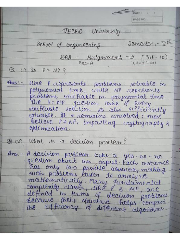 Vivek - DAA Assignment 5 | PDF