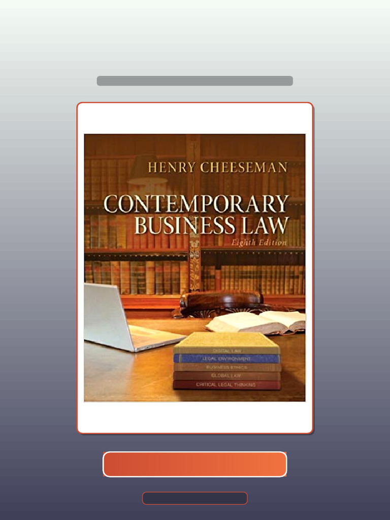 Test Bank for Contemporary Business Law 8th Edition by Henry R ...