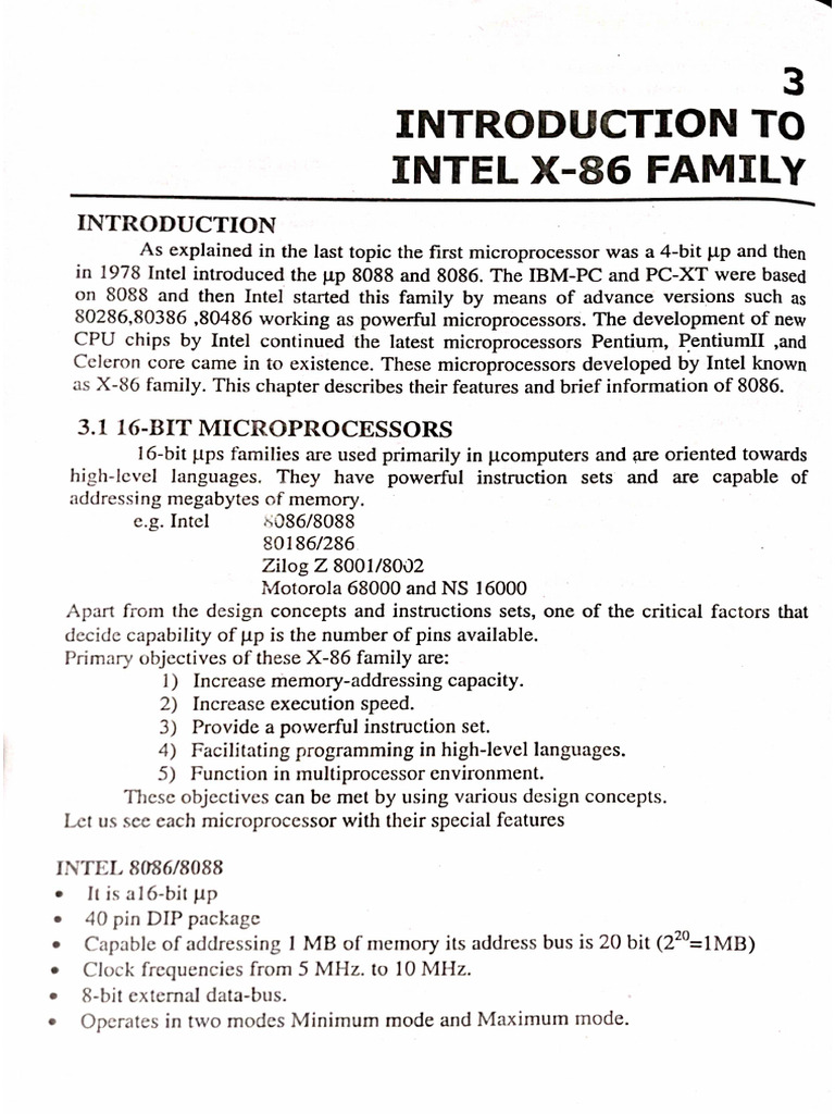 Overview of Intel X-86 Microprocessors | PDF | Central Processing Unit ...