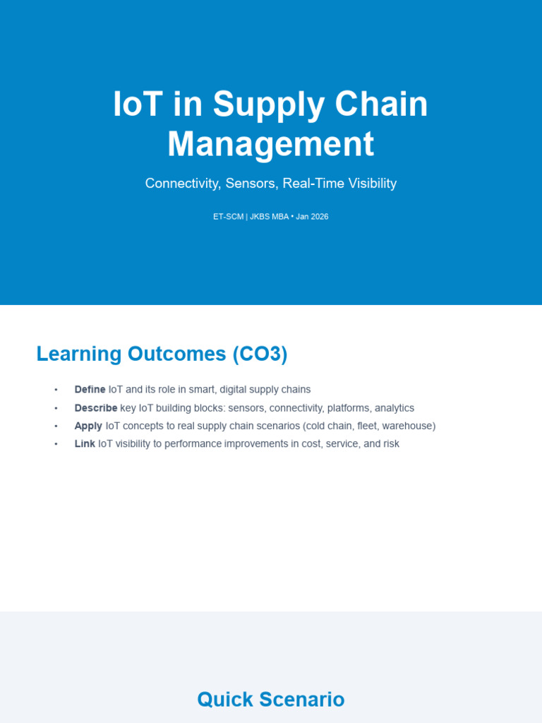 IoT's Impact on Supply Chain Efficiency | PDF | Internet Of Things ...