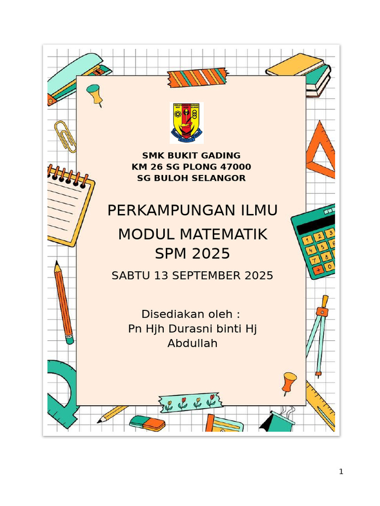 2 Modul Perkampungan Ilmu SPM 2025 Semegah | PDF