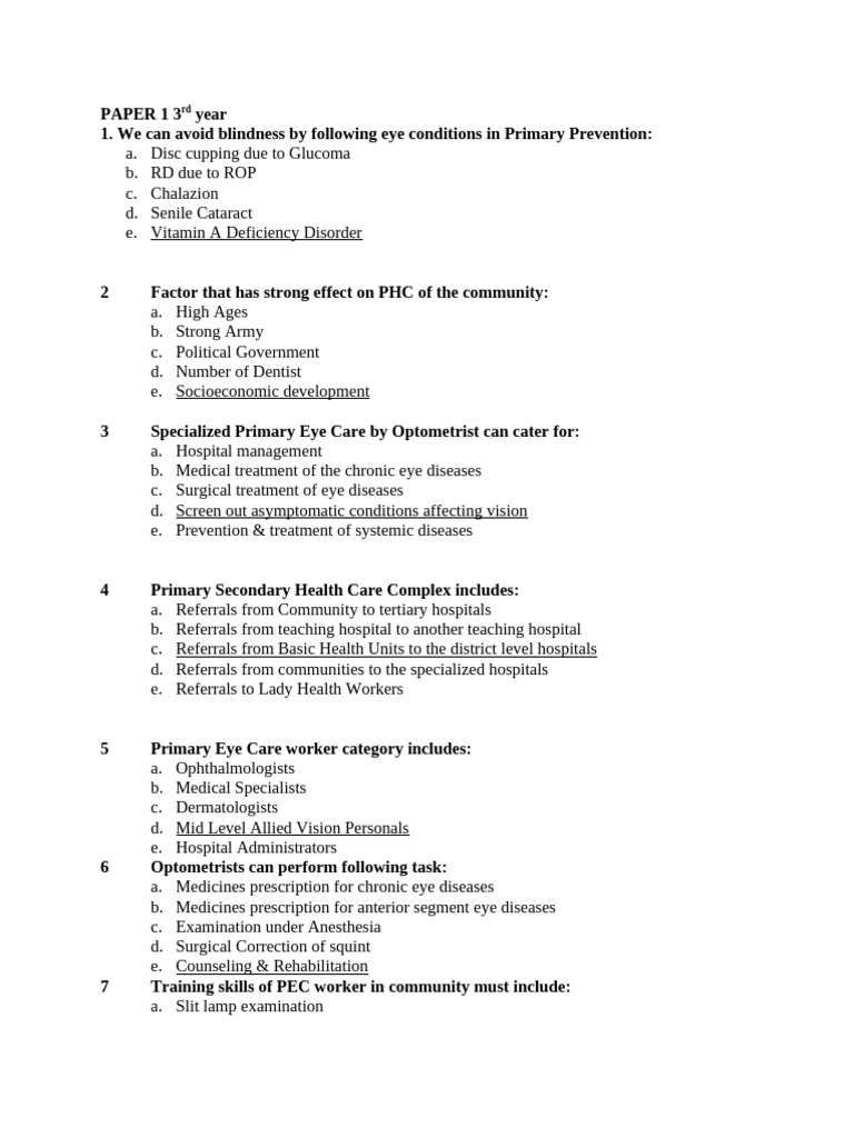 Primary Eye Care and Vision Rehabilitation | PDF | Myopia | Visual ...