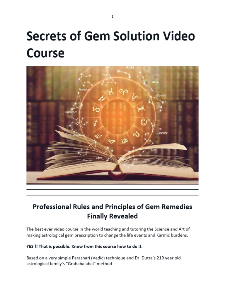 Secrets of Gem Solution Video Course | PDF
