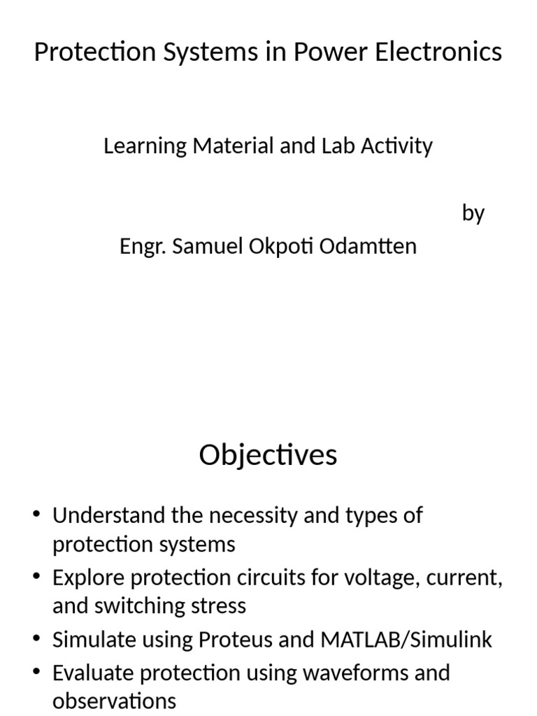 Power Electronics Protection Systems Guide | PDF | Electrical Equipment ...