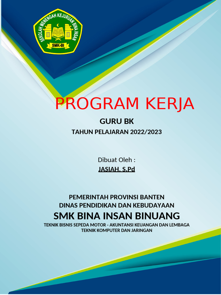 Cover Program Kerja Wali Kelas | PDF