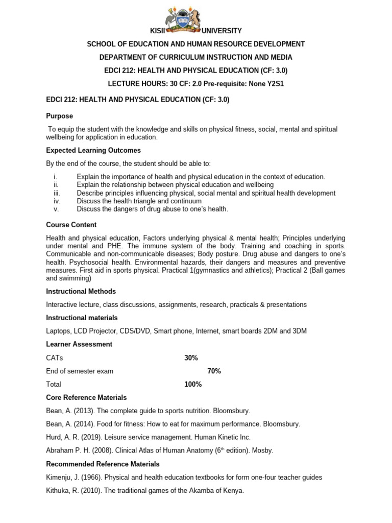 EDCI 212 Course Outline Sep-Dec 2024 | PDF