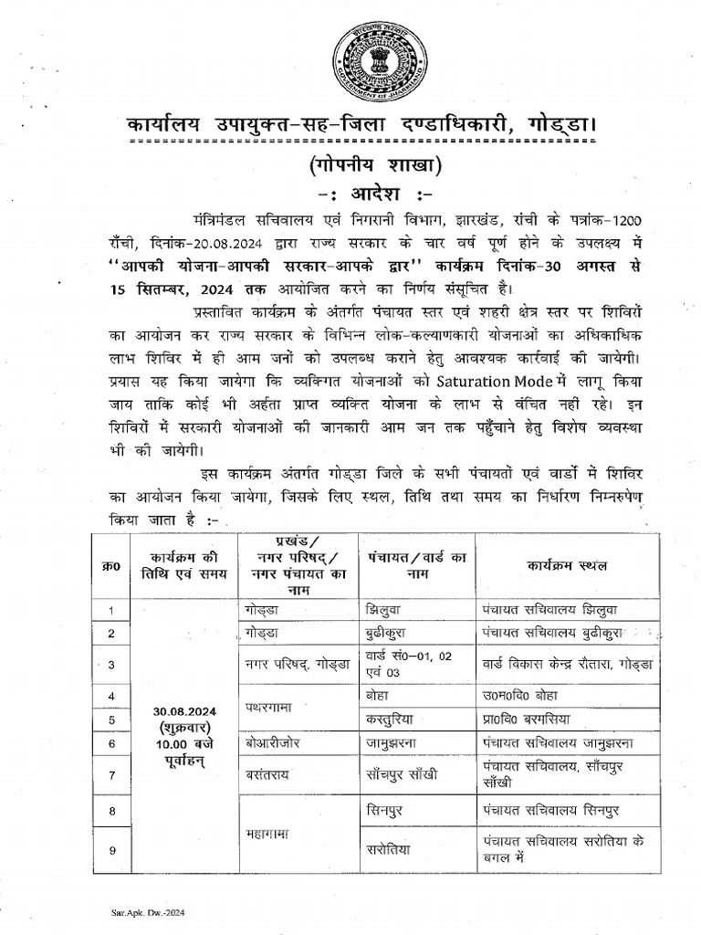 GODDA Camp Schedule Dates | PDF