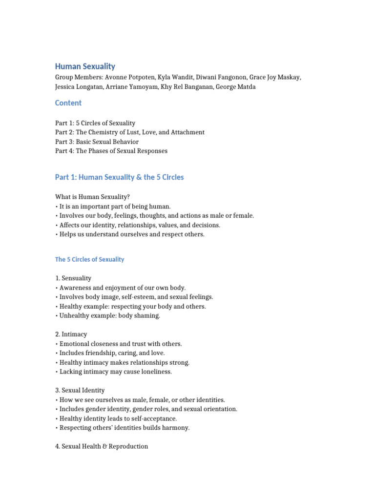 Human Sexuality Group2 | PDF | Human Sexuality | Love