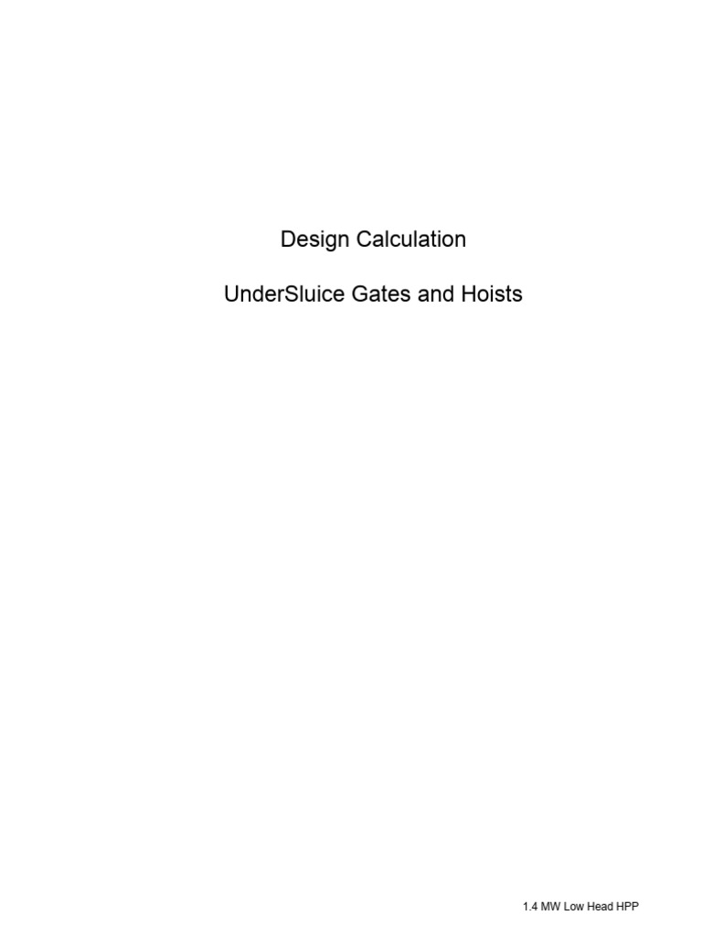 Design Calculations for UnderSluice Gates | PDF | Bending | Beam ...
