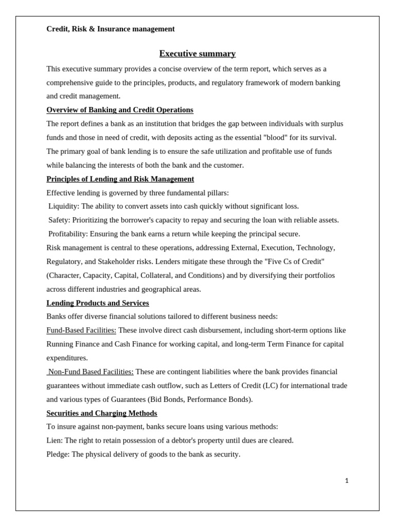 Banking Credit Risk Management Guide | PDF | Mortgage Law | Letter Of ...