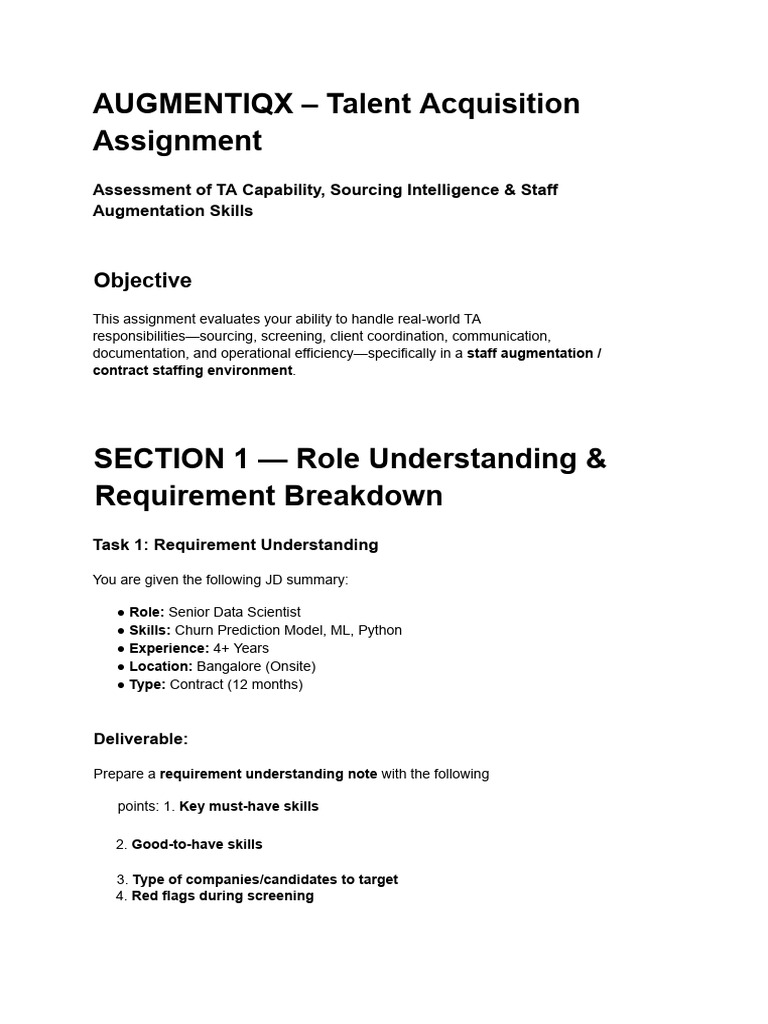 Talent Acquisition Assessment Guide | PDF