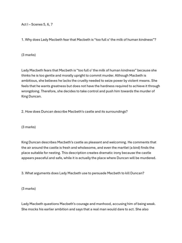 Macbeth Act 1 Analysis: Key Scenes | PDF | Macbeth