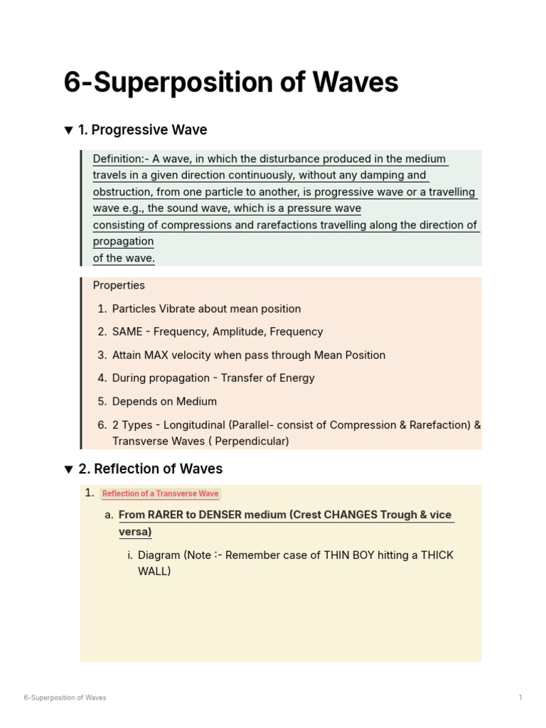Superposition and Reflection of Waves | PDF | Waves | Normal Mode