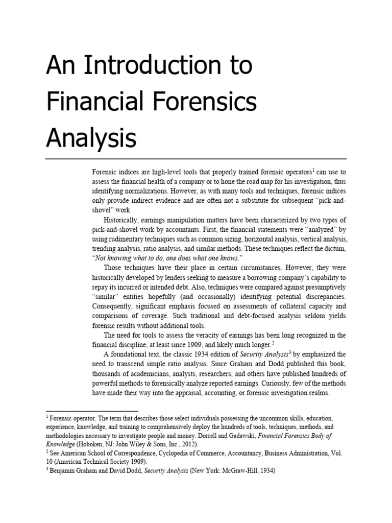 Financial Forensics: Analyzing Earnings Manipulation | PDF | Balance ...