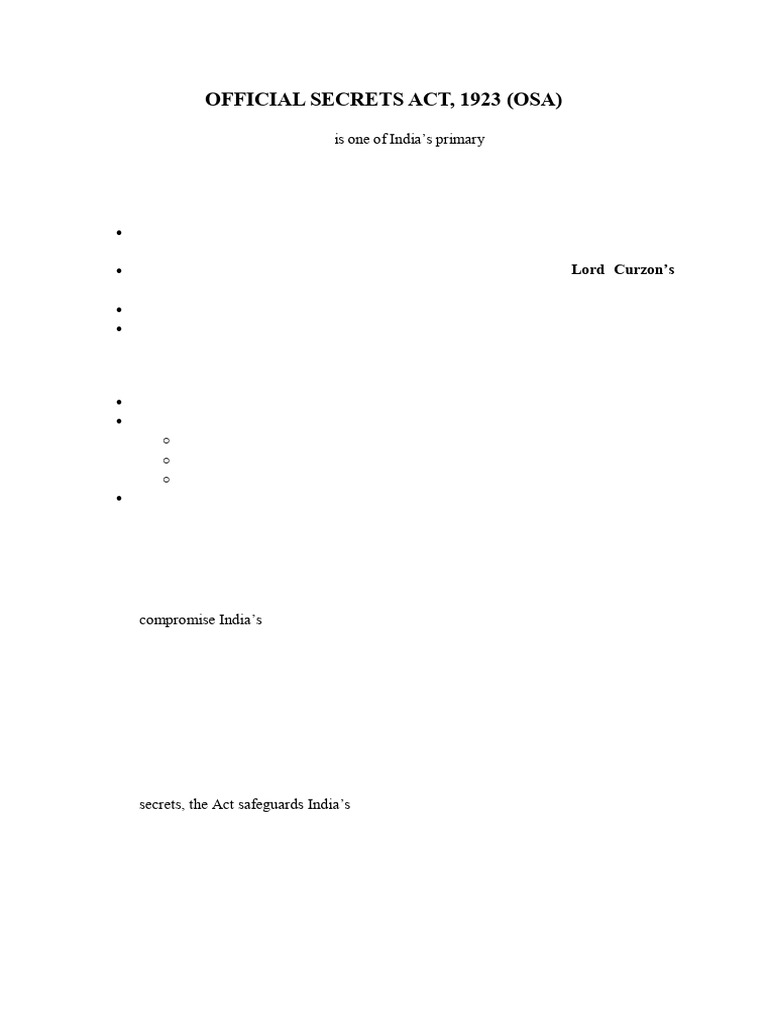 Official Secrets Act | PDF | Classified Information | Espionage