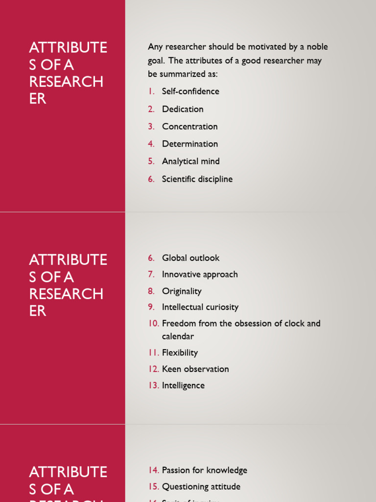 Essential Attributes of Effective Researchers | PDF | Knowledge ...