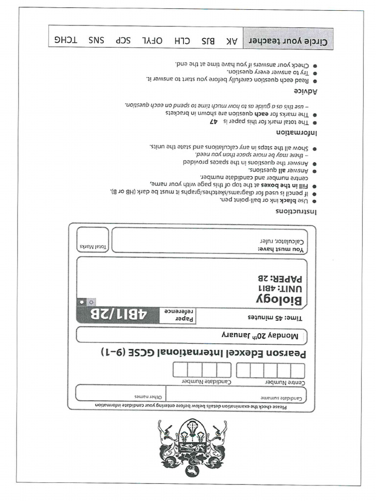 Jan 2025 Biology TRIAL Paper 2 | PDF