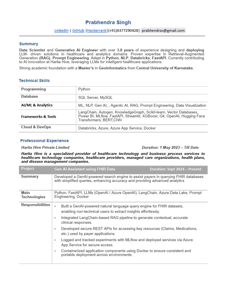 Data Scientist & AI Engineer Profile | PDF | Time Series | Artificial ...