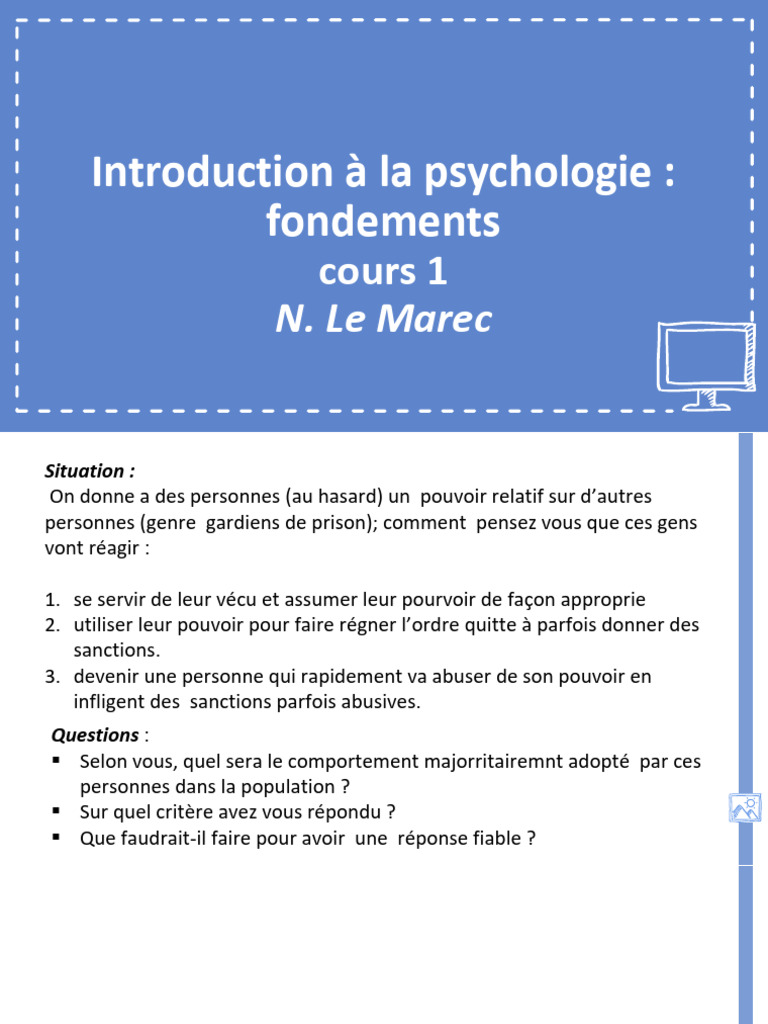 Introduction à la psychologie et méthodes scientifiques | PDF ...