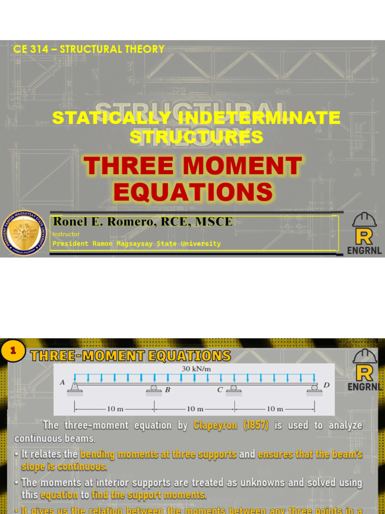 Three-Moment Equations in Structural Analysis | PDF | Mechanics ...