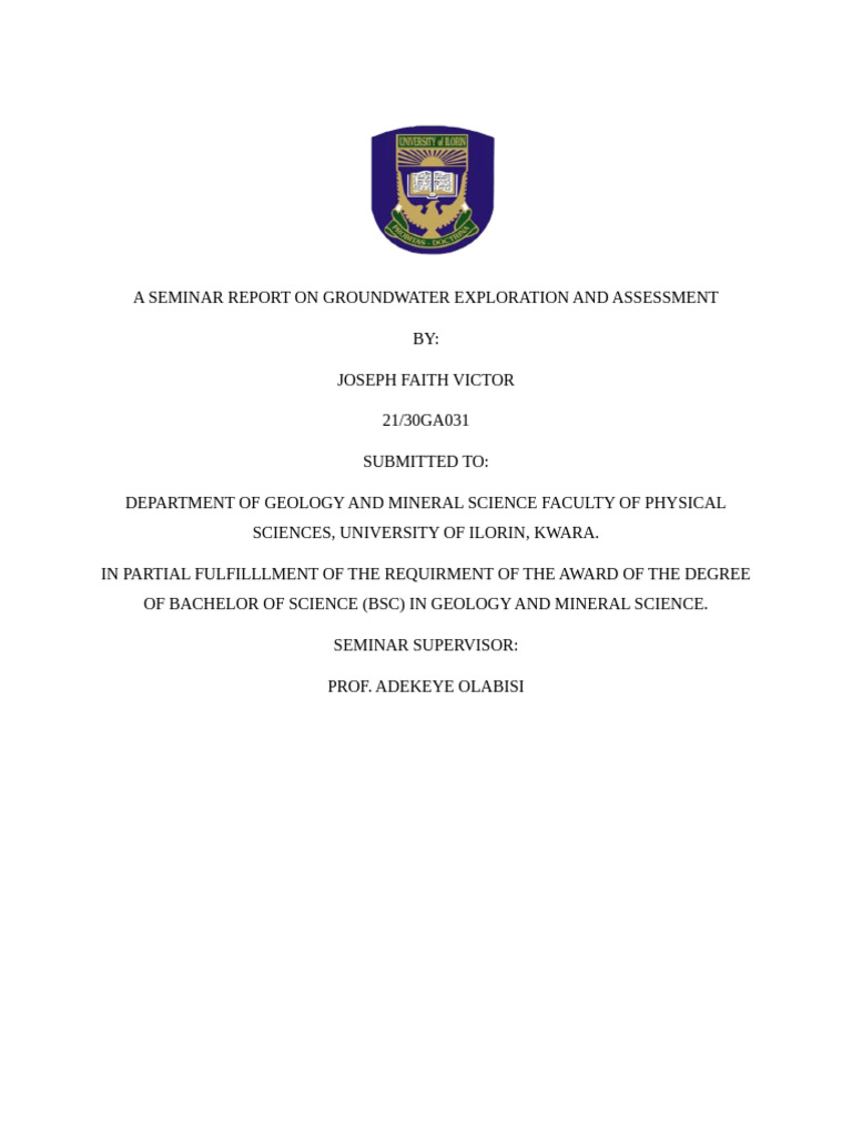 Groundwater Exploration Techniques Report | PDF | Groundwater | Aquifer