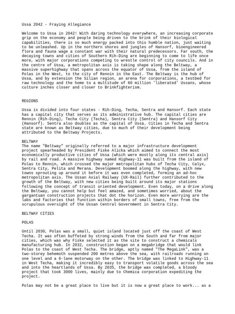 Ussa 2042 - Fraying Allegiance | PDF | Cost Of Living