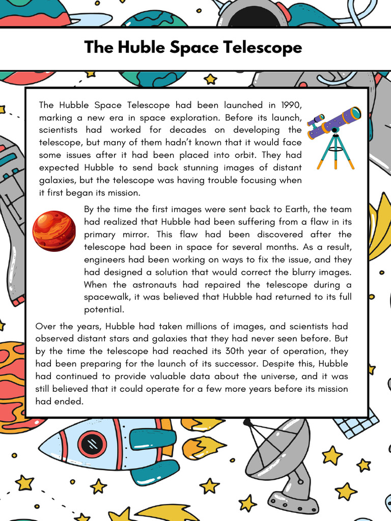 Solar System Reading Comprehension Worksheet in Illustrative Style ...