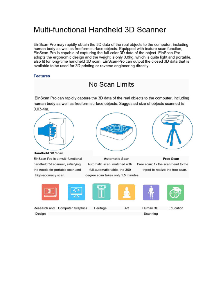 Multi-functional Handheld 3D Scanner | PDF | 3 D Computer Graphics ...