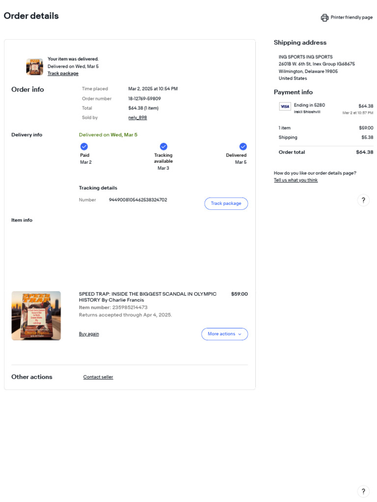 Order Details Ing_ EBay | PDF