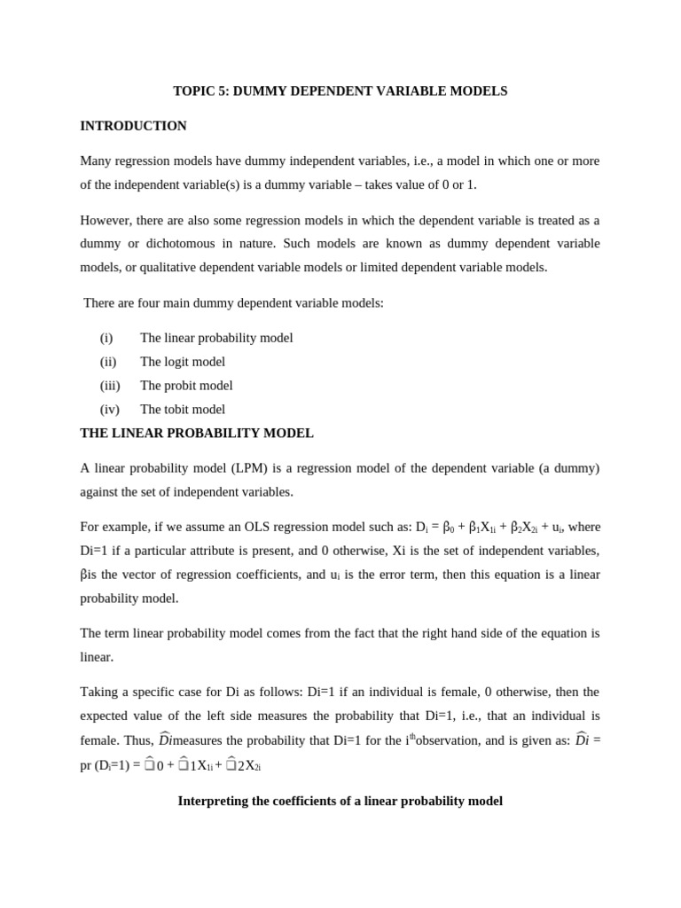 TOPIC 5 | PDF | Linear Regression | Logistic Regression