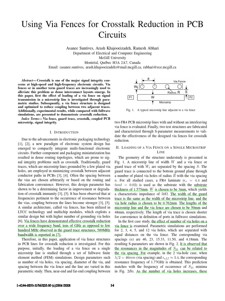 Via Fences for PCB Crosstalk Reduction | PDF | Printed Circuit Board ...