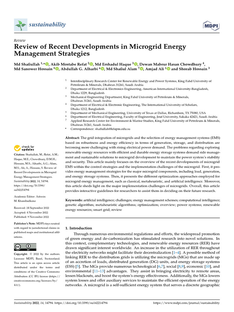 Microgrid Energy Management Strategies Review | PDF | Distributed ...