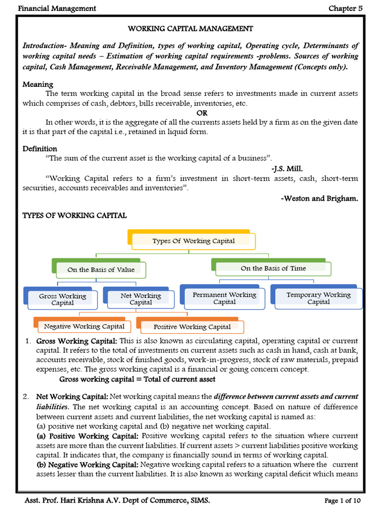 Working Capital Management Explained | PDF | Factoring (Finance ...