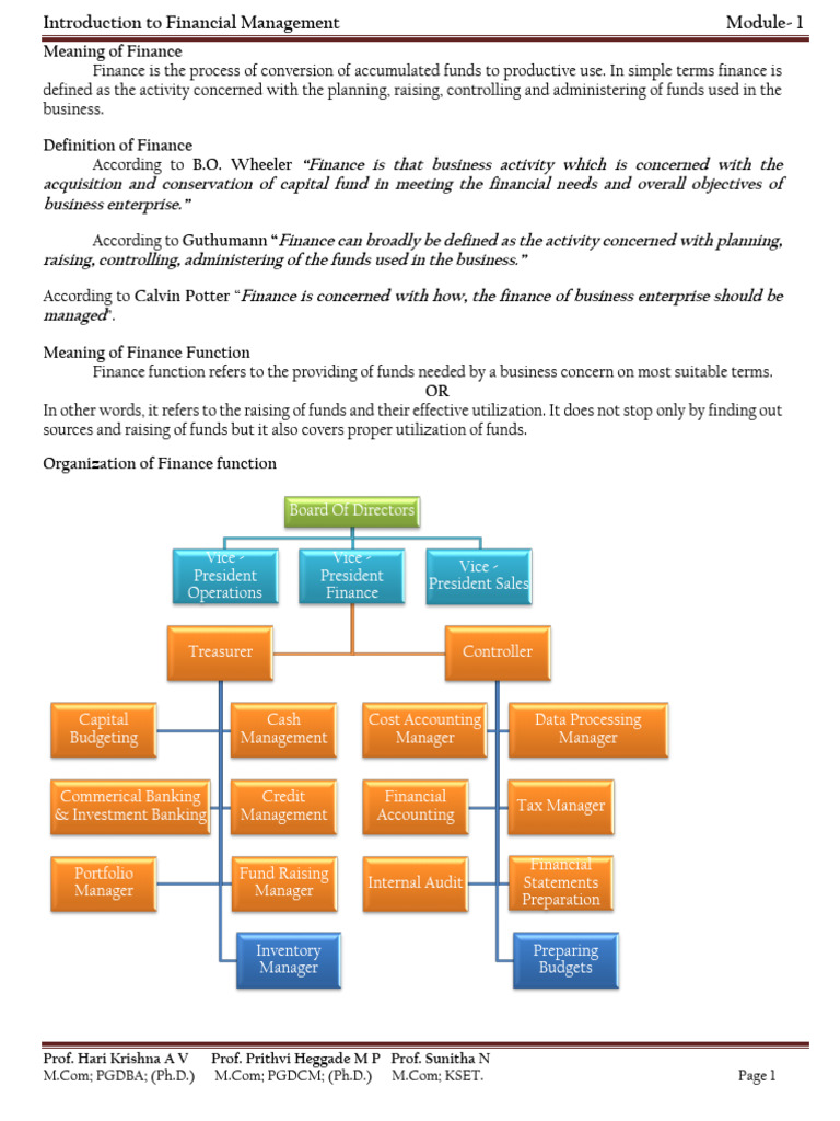 Introduction to Financial Management Basics | PDF | Financial Analyst ...