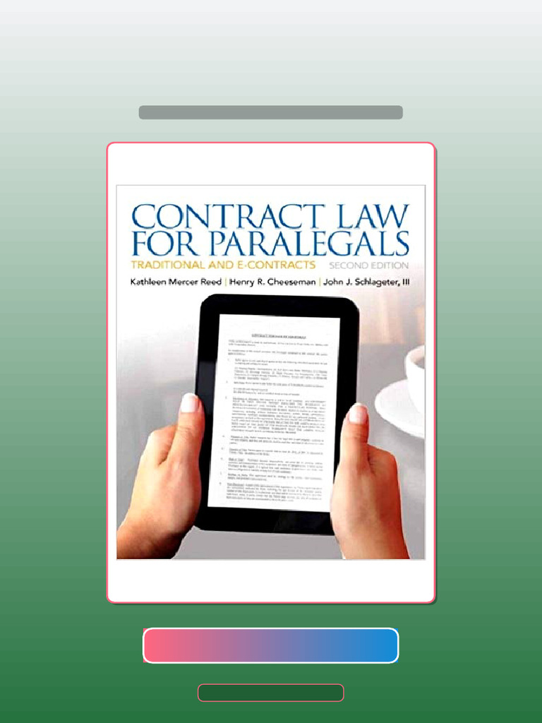 Test Bank for Contract Law for Paralegals 2nd Edition by Kathleen Reed ...