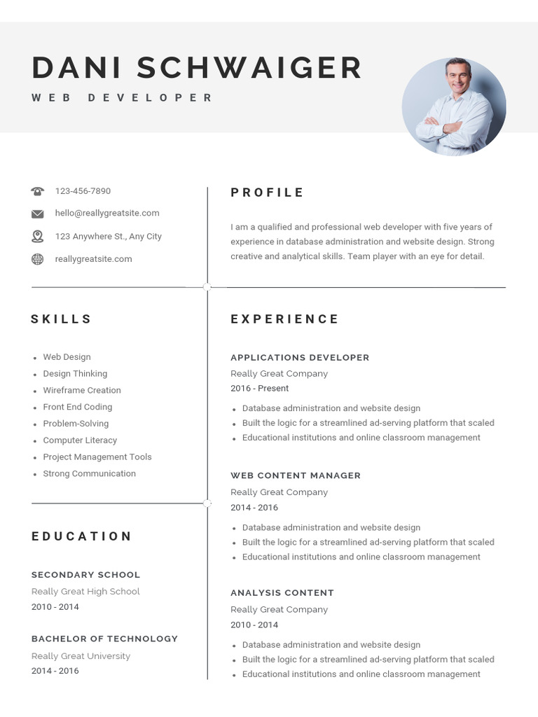 Web Developer Profile: Skills & Experience | PDF