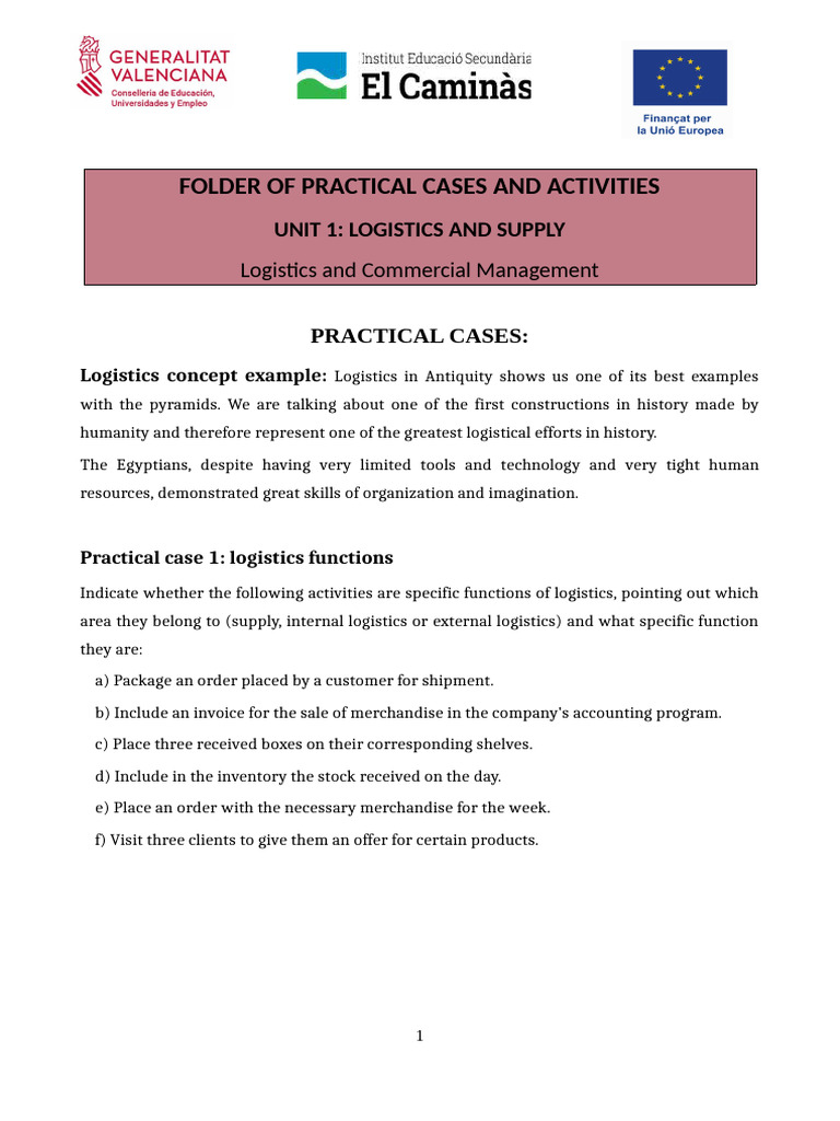 Logistics and Supply Chain Case Studies | PDF | Logistics | Business ...