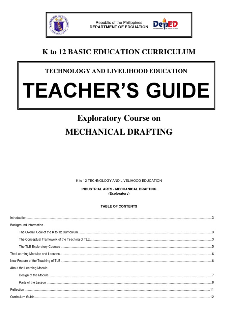 K To 12 Mechanical Drafting Teacher's Guide PDF Curriculum