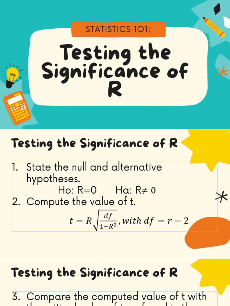 Testing The Significance of R | PDF