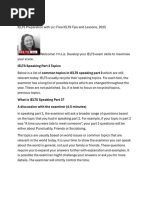 IELTS Speaking Part 1 Guide by Liz | PDF | Leisure | International ...