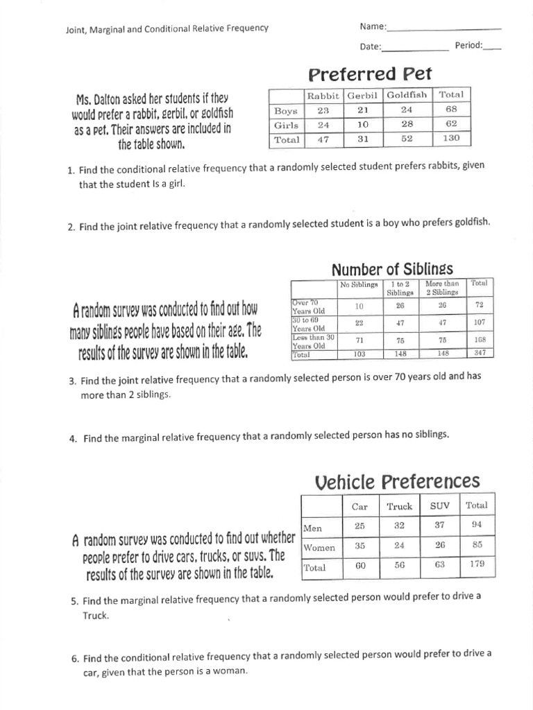 Day 3 Day 7 Joint Marginal Conditional | PDF
