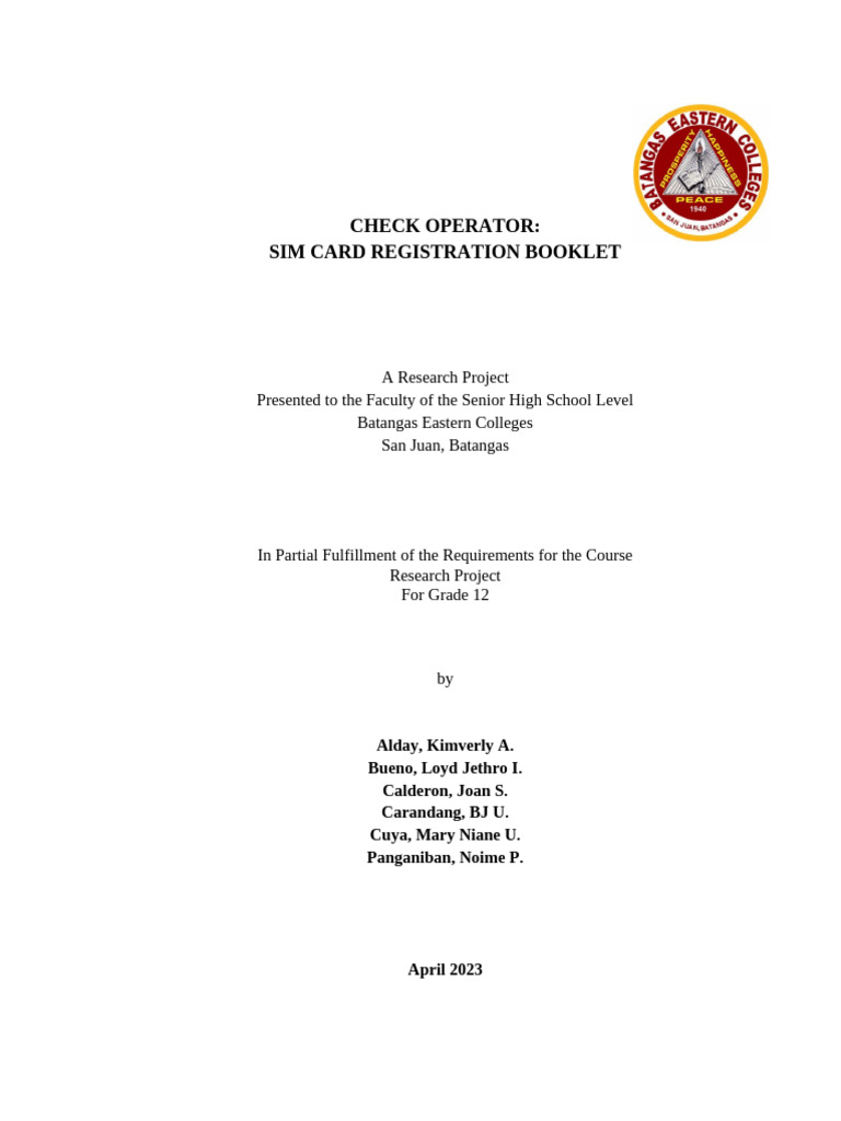Sim Card Registration Booklet Guide | PDF | Prepaid Mobile Phone ...