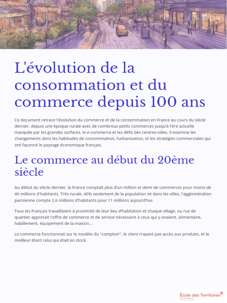 Évolution du commerce en France depuis 100 ans | PDF | Supermarché ...