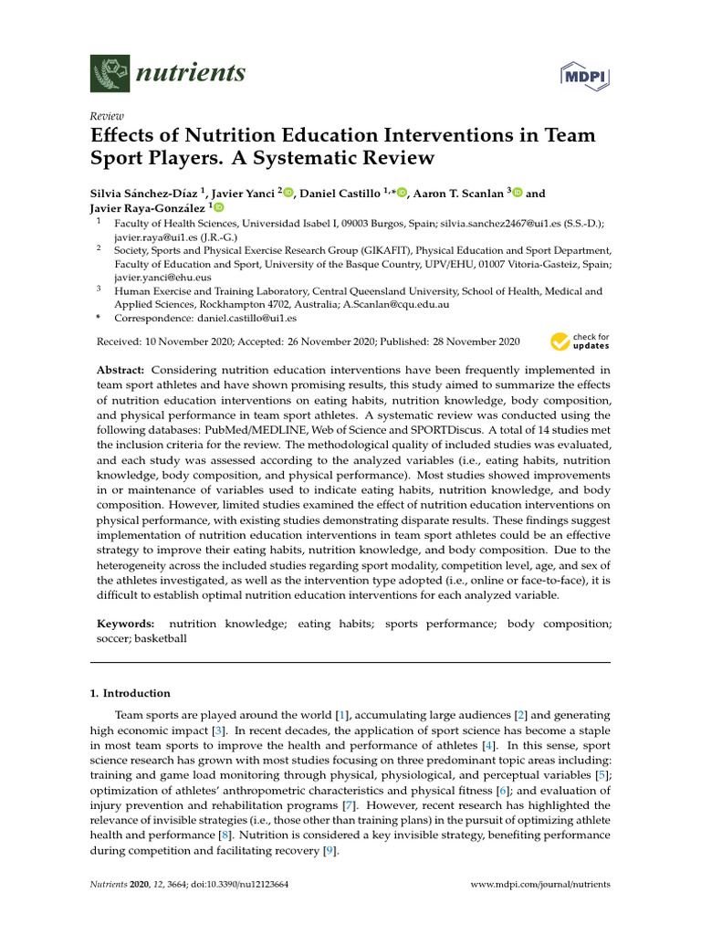 nutrients-12-03664 | PDF | Systematic Review | Nutrition