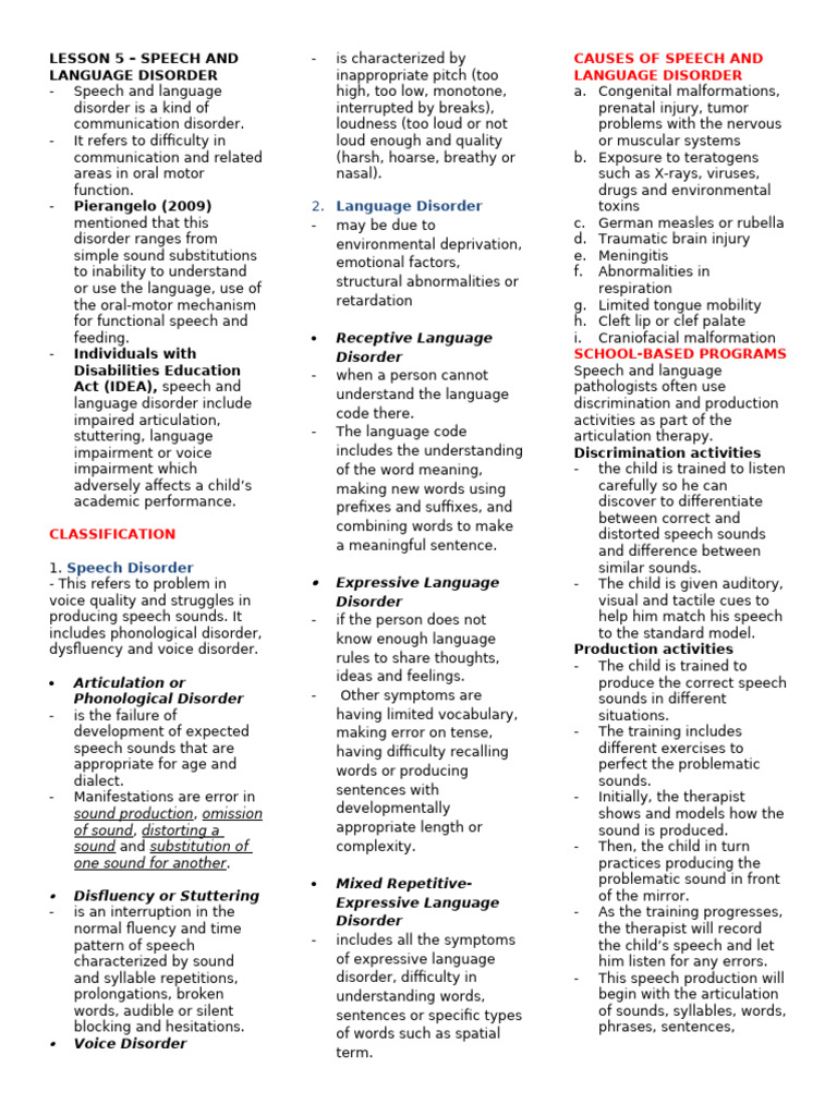 Understanding Speech and Language Disorders | PDF | Hearing Loss | Ear