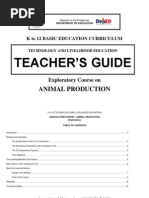 K To 12 Animal Production Teacher's Guide