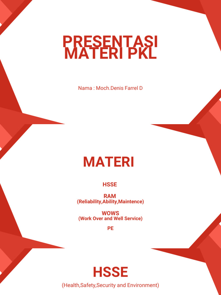 Materi PKL: HSSE, RAM, dan WOWS | PDF