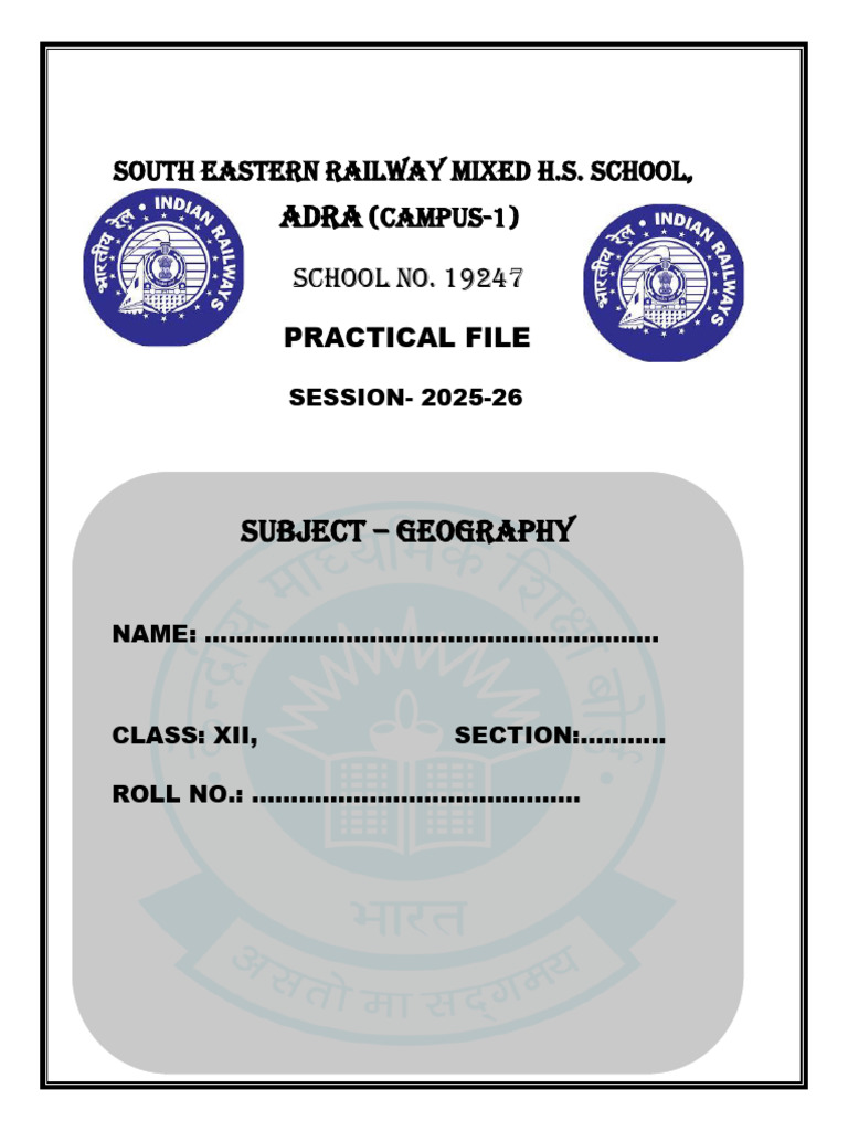 South Eastern Railway School Project File | PDF
