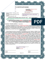 A1 Blue Border - Birth Certificate Bond